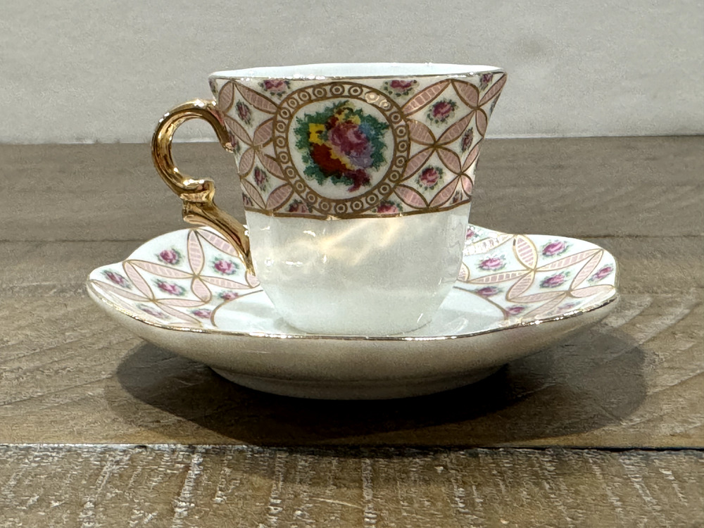 Miniature Porcelain Tea Cup & Saucer Set 2"